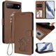 thumbnail image 2 of Funda Volteable con Diseño de Gato para Infinix Hot 60i 5G, Marrón, 2 of 6