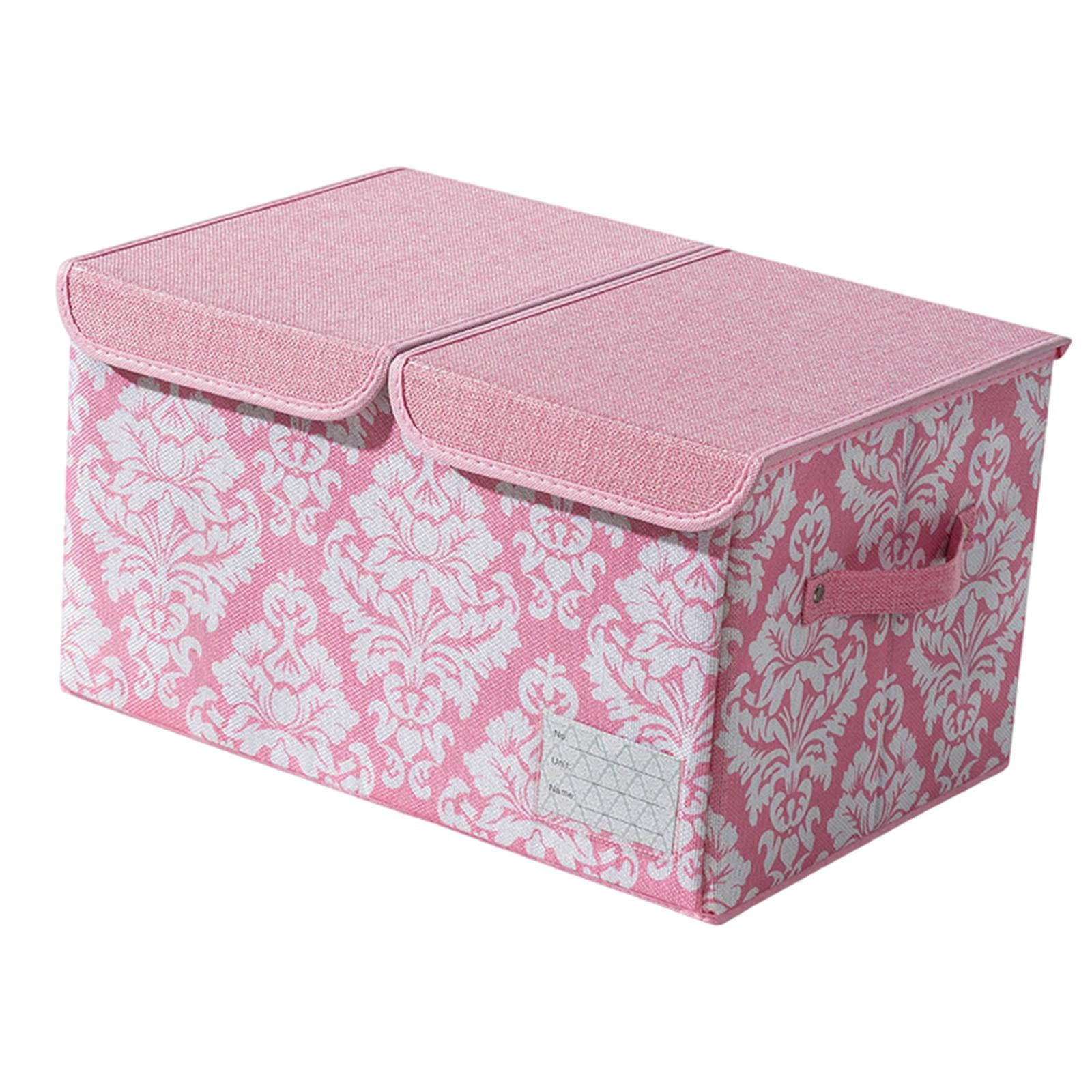 Magideal - Cesta De Almacenaje Plegable Con Asas. Gran Capacidad De Carga. Fabricada En Tejido Transpirable. Ideal Para Armario, Estantería, Cajón, Hogar, Oficin Rosa