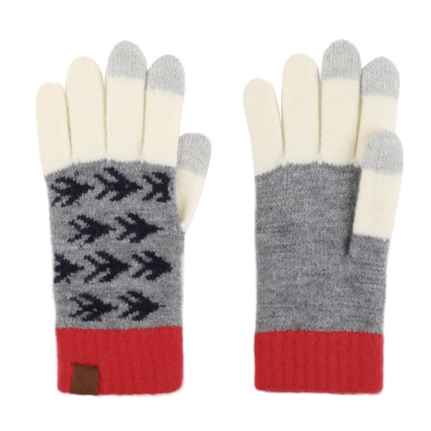 Guantes de invierno para pantalla táctil para hombre y mujer, guantes cálidos de punto para mensajes de texto