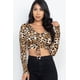 thumbnail image 4 of Top Corto Fruncido con Tirantes y Estampado de Leopardo, 4 of 5