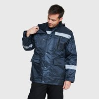 Jayson - Parka Impermeable Con Reflectante Azul Marino S