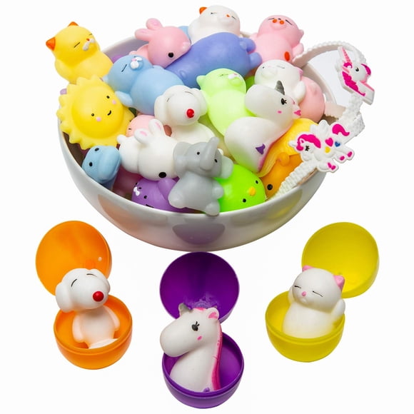 Cesta de Pascua Stuffers BYDOOO BD, 3 huevos sorpresa, mochi y squishies