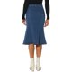 thumbnail image 3 of INSPIRE CHIC Falda de Mujer Vuelta al Cole Fishtail Bodycon de Cintura Alta Midi Jean Denim Falda Azul Oscuro M, 3 of 6