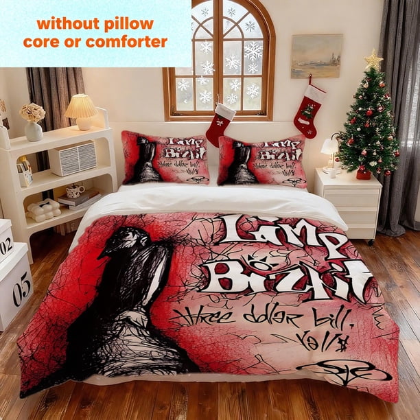 3pcs Limp Bizkit Printed Bedding Set Machine Washable Polyester Ideal for All Seasons