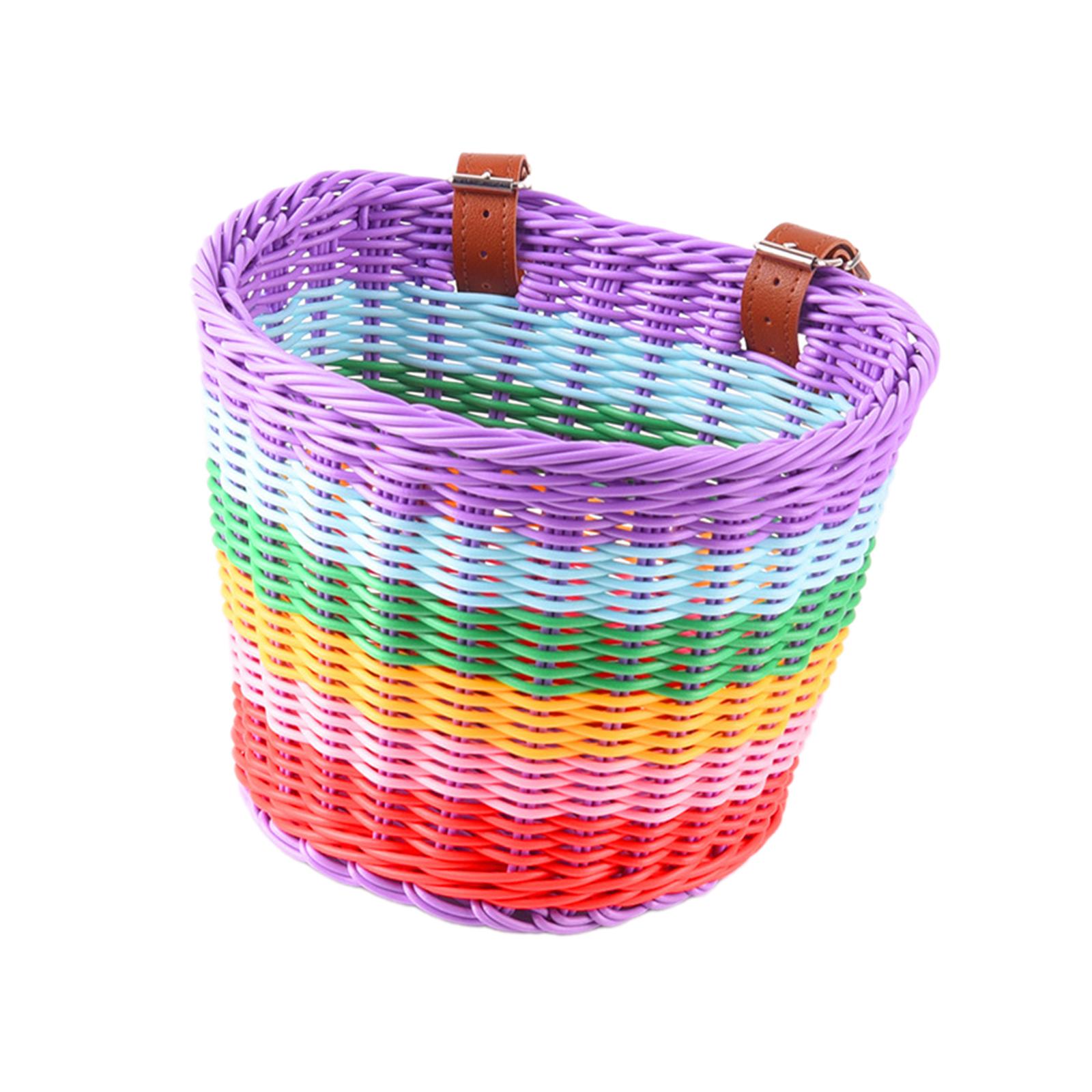 Magideal - Cesta De Bicicleta Para Niños, Cesta De Ciclismo De Color Arcoíris, Cesta De Manillar Frontal, Cesta Delantera De Bicicleta Para Niñas, Niños Y Niños, S Sin Forropaño