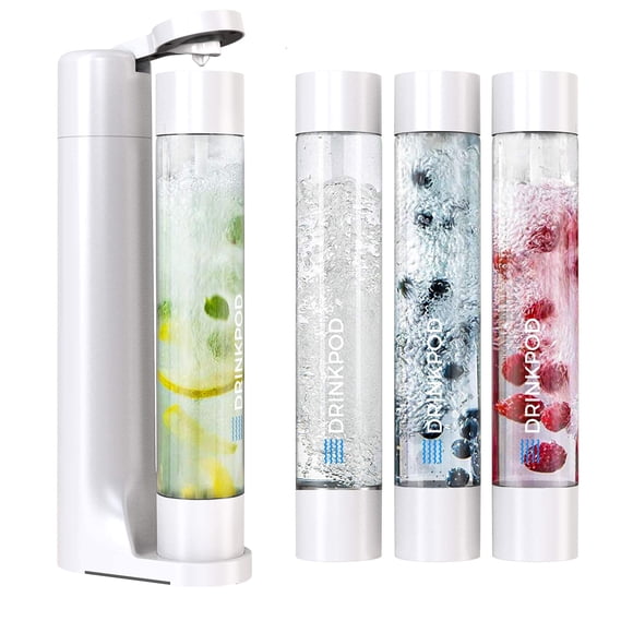 Máquina de soda DRINKPOD 1 L Botellas compatible con cilindro de CO2 de 60 L