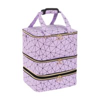 Magideal - Estuche Organizador De Esmalte De Uñas, Caja Organizadora De Esmalte De Uñas De Gel, Contenedor De Pu De 3 Capas, Estuche Para Cosméticos, Bolsa Con C