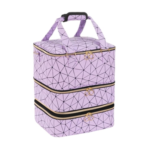 Magideal - Estuche Organizador De Esmalte De Uñas, Caja Organizadora De Esmalte De Uñas De Gel, Contenedor De Pu De 3 Capas, Estuche Para Cosméticos, Bolsa Con C