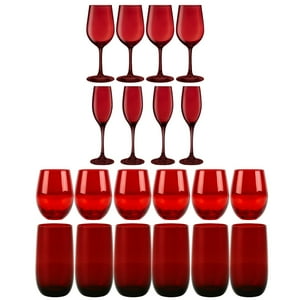 Set 20 Copas Vasos Full Color Rojo Allegra Celebraciones