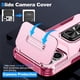 thumbnail image 4 of Funda Armada para iPhone 17 Pro con Tapa Deslizante y Soporte Magnético Giratorio Rosa, 4 of 5