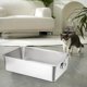 thumbnail image 5 of Caja De Arena De Acero Inoxidable Con Asa, Bandeja De Arena Para Gatos De Lados Altos, 50 Cm X 35 Cm X 7 Cm, 5 of 6