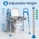 thumbnail image 3 of Asiento de inodoro elevado Loyoda con asas acolchadas, capacidad de 500 libras, 3 of 6