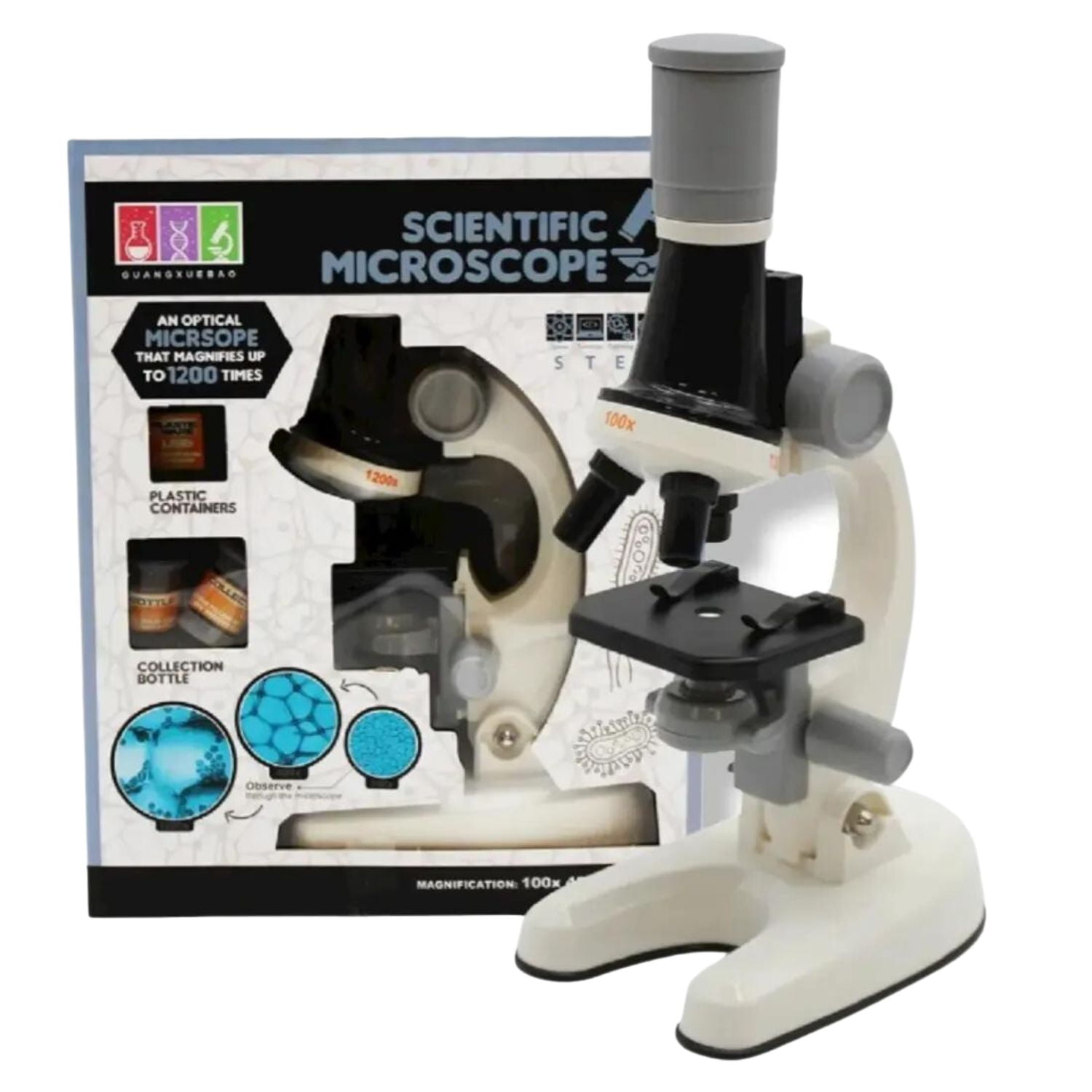 Invencible.cl - 𝗠𝗜𝗖𝗥𝗢𝗦𝗖𝗢𝗣𝗜𝗢 𝗘𝗗𝗨𝗖𝗔𝗧𝗜𝗩𝗢 Microscopio Educativo 1200x Para Niños Y Kit Accesorios