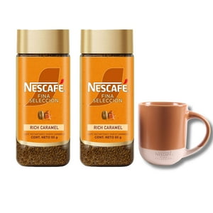 Pack 2 Café Nescafé Fina Selección Caramelo Frasco 95G + Mug
