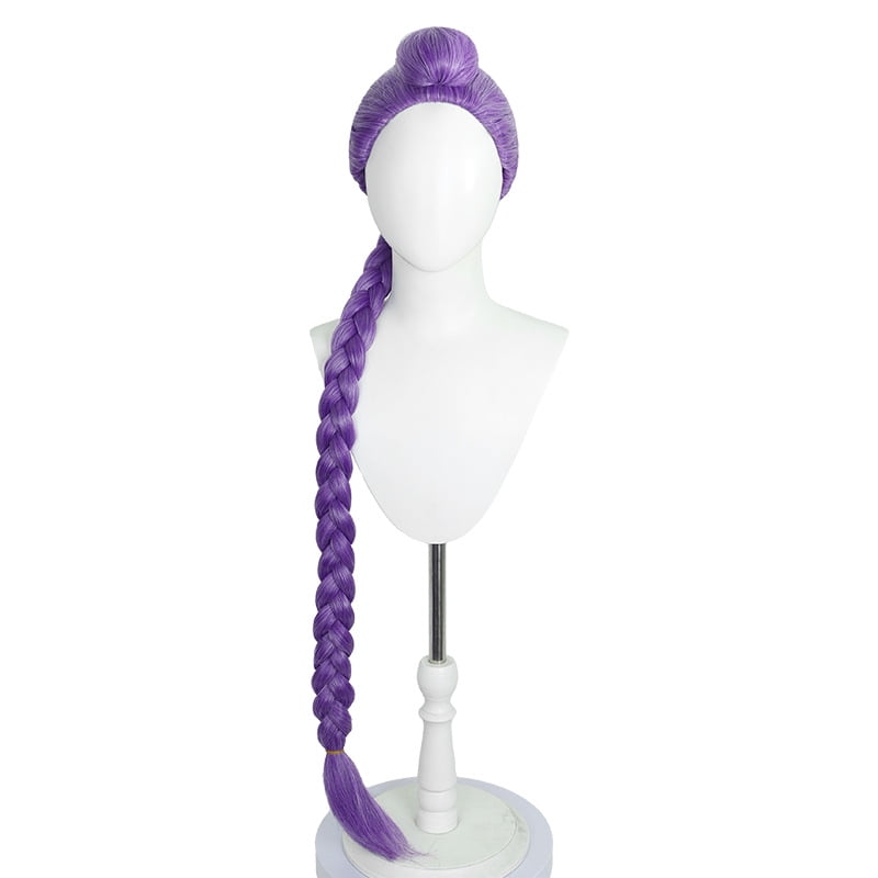 Xusx111 - Peluca De Trenza Púrpura Con Trenzas Desmontables Para Mujeres Peluca Púrpura Larga Con Trenza Gruesa Para Cantantes Anime Cosplay Etapa Disfraz De Halloween Outfit Party + Cap De Pelo