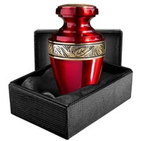 Urna Funeraria Trupoint Memorials, Pequeña, Griega, Roja Y Dorada