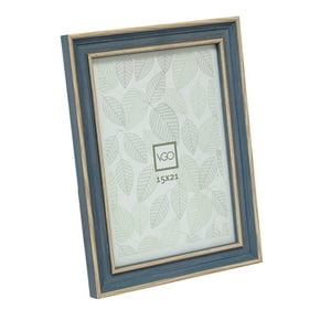 Vgo - Marco Símil Madera Combinado Celeste 20X25 Cm