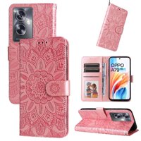 Funda Tipo Cartera Foxdock Para Oppo A79 5G , Diseño Girasol En Relieve, Cuero Pu, Cierre Magnético, Soporte Y Tarjetero