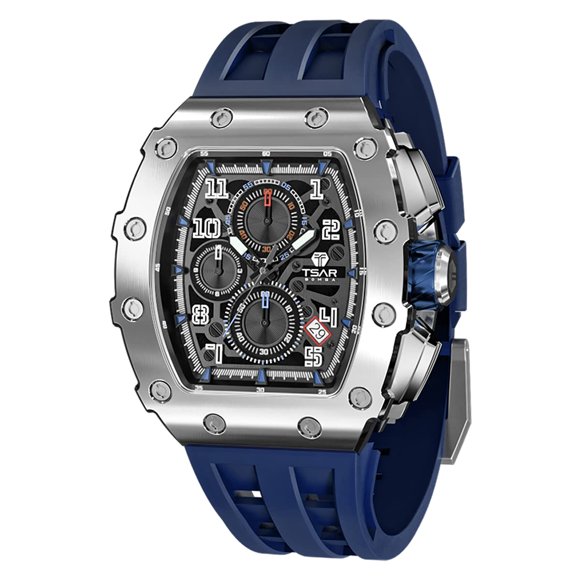 Reloj TSAR BOMBA Tonneau Luxury Waterproof 50 m para hombre