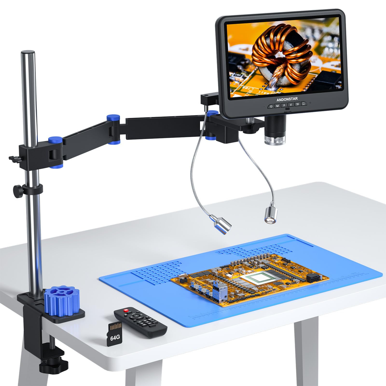 Microscopio Digital Andonstar Ad208s-fa 4k Con Pantalla Hdmi De 10,1