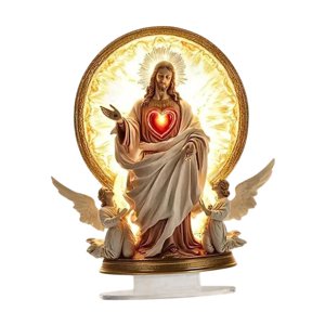 Bothyi - 2D Jesús Decoración De La Figura Santa Decoración Del Hogar Para El Gabinete Ministerio Del Interior Jesús Y 2 Ángeles