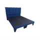 thumbnail image 1 of Cama Dos Plazas Con Respaldo y bases divididas de 150 X 190cm Tapizada en Lino Azul Oscuro, 1 of 6