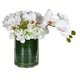 thumbnail image 1 of Orquídea blanca artificial Vickerman, maceta de vidrio de 11 pulgadas, 1 of 4