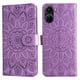 thumbnail image 1 of Funda tipo cartera FOXDOCK para Vivo Y16 4G , diseño girasol en relieve, cuero PU, cierre magnético, soporte y tarjetero, 1 of 5