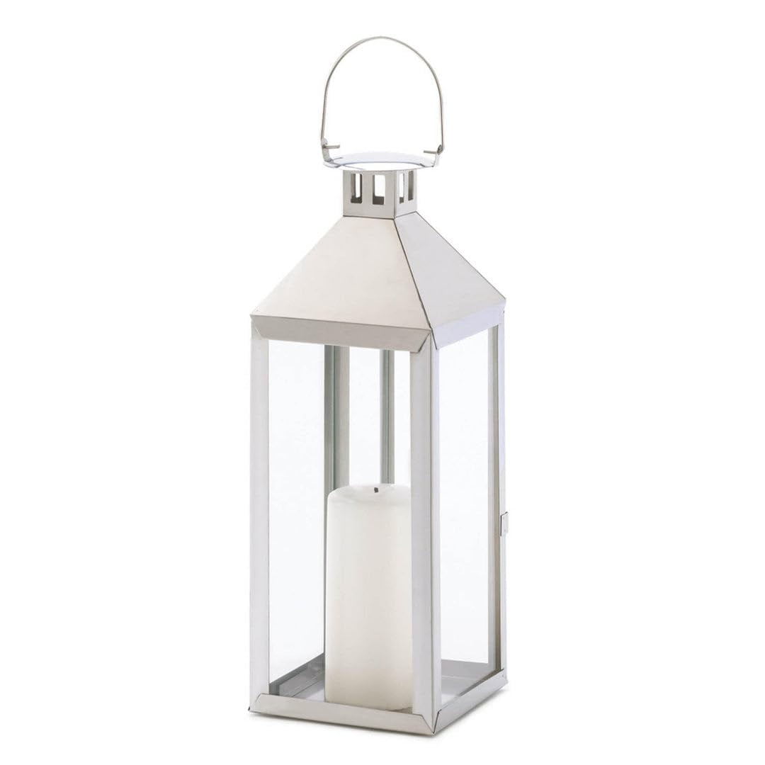 Farol Con Forma De Vela Tradicional Zingz & Thingz, Blanco, 38 Cm De Alto