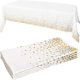 thumbnail image 1 of 2pcs White Plastic Tablecloth, 54" X 108", Golden Dot Disposable Tablecloths, Plastic Tablecloth, White Tablecloths, Plastic Table Cover, Gold Tablecloths, Party Decorations, 1 of 2