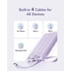 thumbnail image 2 of Cargador portátil Power Bank VRURC de 10000 mAh con cables, color lavanda, 2 of 8