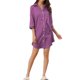 thumbnail image 1 of INSPIRE CHIC Camisón de Mujer con Botones, Vestido Camisero de Manga 3/4, Mini Camisón S Púrpura, 1 of 6