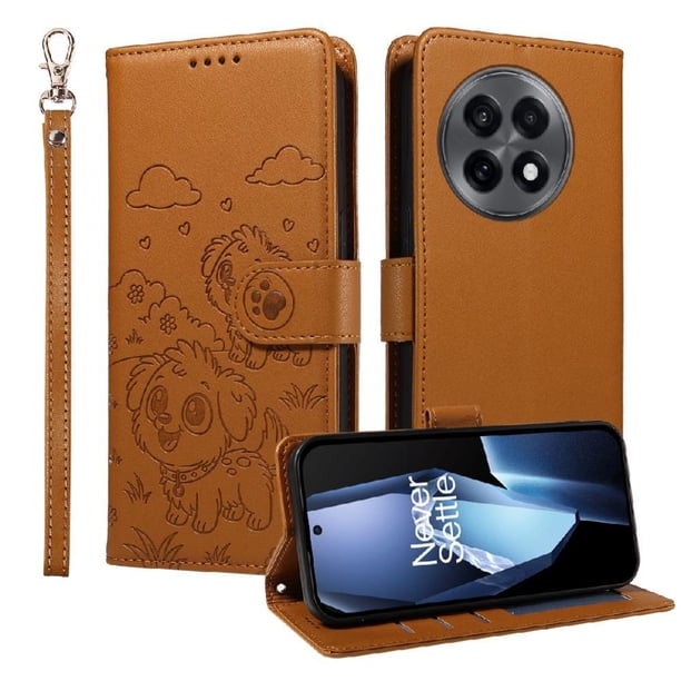 Funda Billetera FOXDOCK Compatible con OnePlus Ace 5 5G, Diseño Perrito Tierno, Ranuras para Tarjetas y Soporte Plegable