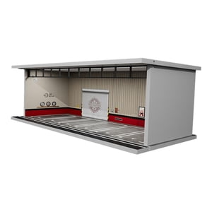 Magideal - Vitrina De Exhibición De Automóviles De Fundición A Presión A Escala 1/64 Con Escena De Estacionamiento De Automóviles, Vitrina De Exhibición De Garaj Tienda De Modificación