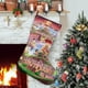 thumbnail image 1 of Película Earthbound Tema: Calcetines de Navidad, fino lino blanco para colgar en escaleras y chimenea, decoración navideña para el hogar, regalo de Navidad. 45cm × 32cm, 1 of 5