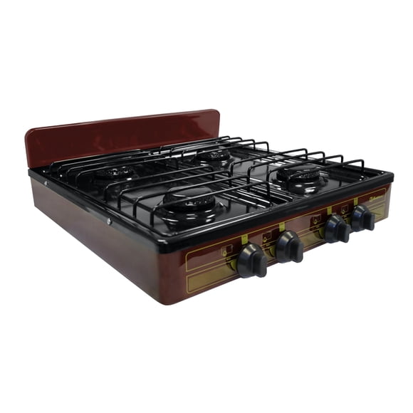 Estufa de gas Koblenz PFK-400A de 4 quemadores, 16,000 BTU, bronce