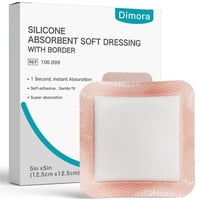Apósito Para Heridas Dimora, Silicona Superabsorbente, 5 X 5 Cm, 10 Paquetes
