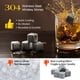 thumbnail image 2 of Whiskey Stones Kollea de acero inoxidable, 8 paquetes con pinzas y bandeja, 2 of 6