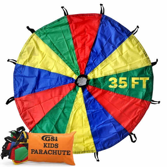 Paracaídas de juego para niños GSi de 10,5 m, arcoíris, juguete para exteriores