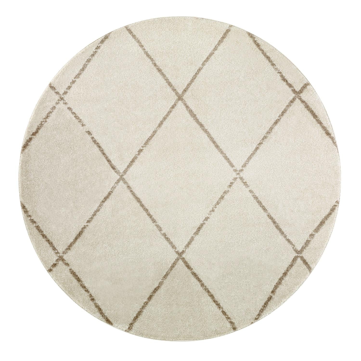 Modalfo - Alfombra Redonda Florida Beige 240 X 240 Cm