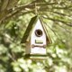 thumbnail image 4 of Birdhouse Glitzhome con techo verde de madera y jardín pintado a mano, 4 of 9