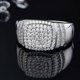 thumbnail image 5 of Anillos de Moissanita con Brillo para Hombre Anillos de Plata Esterlina 925 con Diamantes Pavé Color D/ E VVS1 Anillos Meñique de Moissanita para Hombre (Talla:5-10), 5 of 7