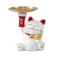 thumbnail image 3 of Estatua De Gato De La Suerte, Bandeja De Almacenamiento Creativa De Resina Para Gato, Estante Para El Hogar Y La Oficina, Color Blanco, 3 of 5