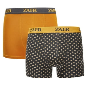 Zahr - Pack De 2 Boxers Naranjo Y Estampado