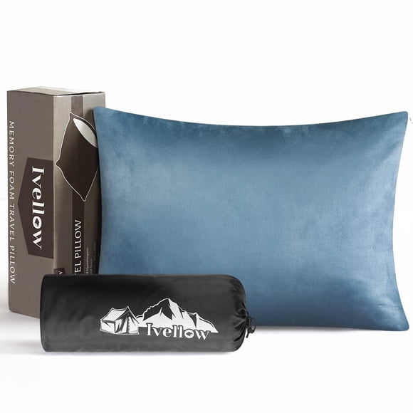 Almohada de viaje Ivellow Memory Foam Camping Blue-S