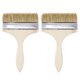 thumbnail image 1 of Uxcell 5.5 pulgadas de Cerdas Naturales Borde Plano con Mango de Madera Brocha de Pintura 2 Paquetes, 1 of 5