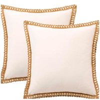 Wyj Hogar - Pack De 02 Fundas De Cojin Con Detalles En Yute 45X45 Cm Md01