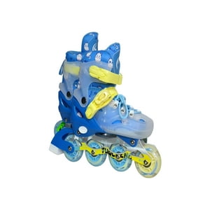 Patines - Lineal Con Luces Y Kit Talla M 35 38 Azul Claro