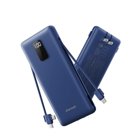Power Bank Charmast 10000mAh con Enchufe AC Plegable para iOS y Tipo-C