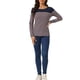 thumbnail image 2 of INSPIRE CHIC Blusa de Mujer para Regreso a Clases con Bloque de Color a Rayas de Manga Larga Camiseta Casual XL Azul Rosa, 2 of 6